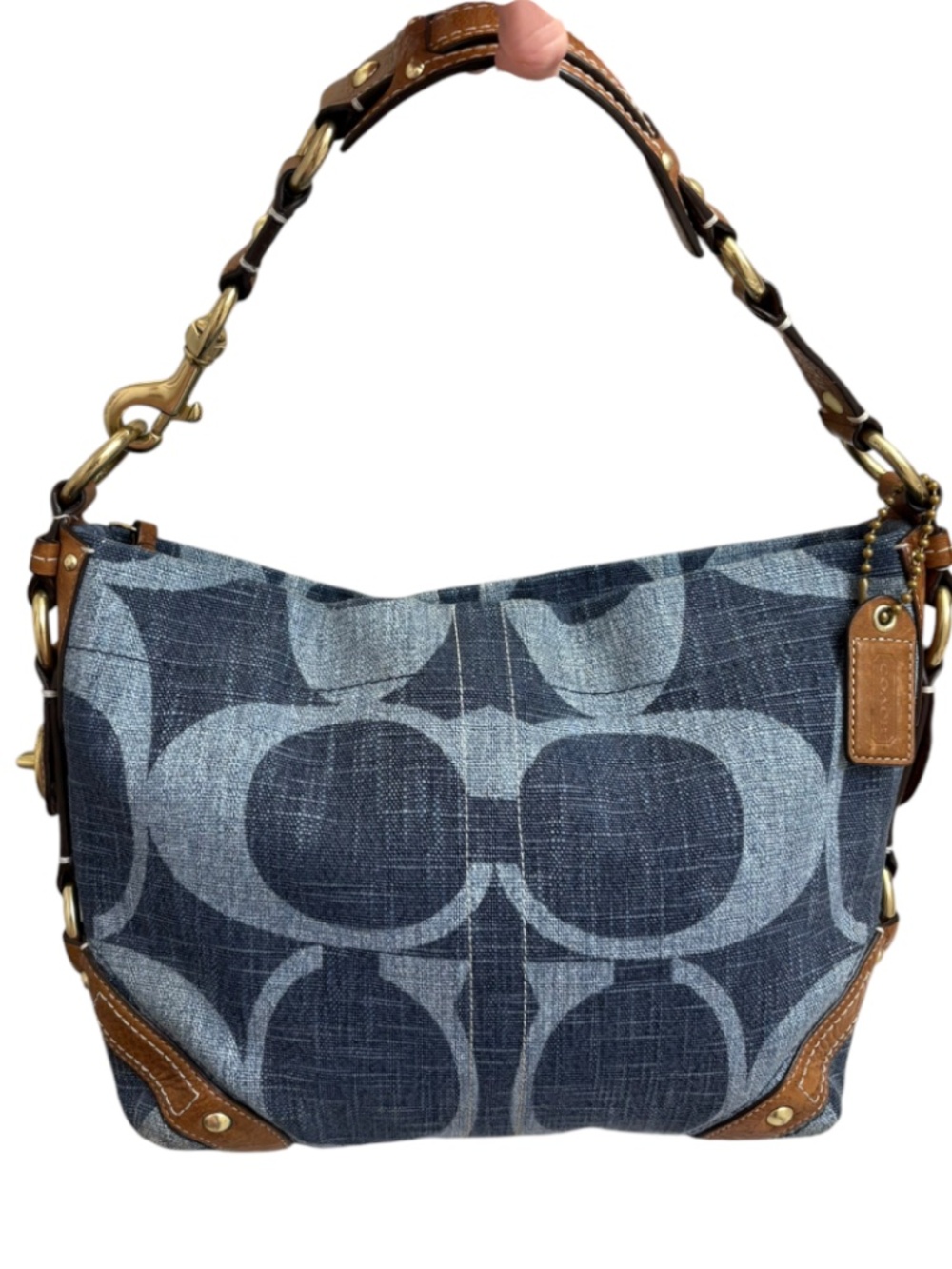 NO OFFERS RARE Coach 10794 vintage y2k denim Carley Carly tonal blue hobo bag